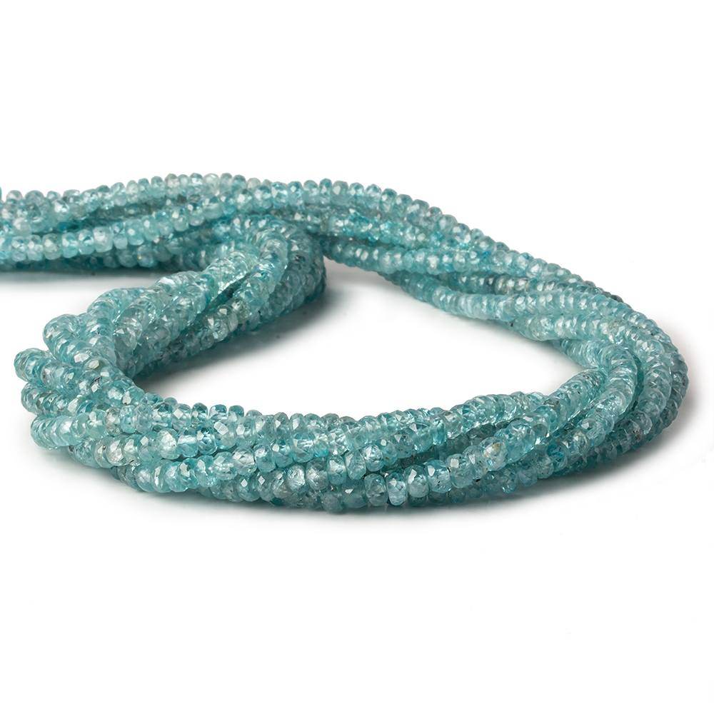 3.5-4mm Blue Zircon faceted rondelles 16 inch 155 beads A - Beadsofcambay.com