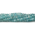 3.5-4mm Blue Zircon faceted rondelles 16 inch 155 beads A - Beadsofcambay.com