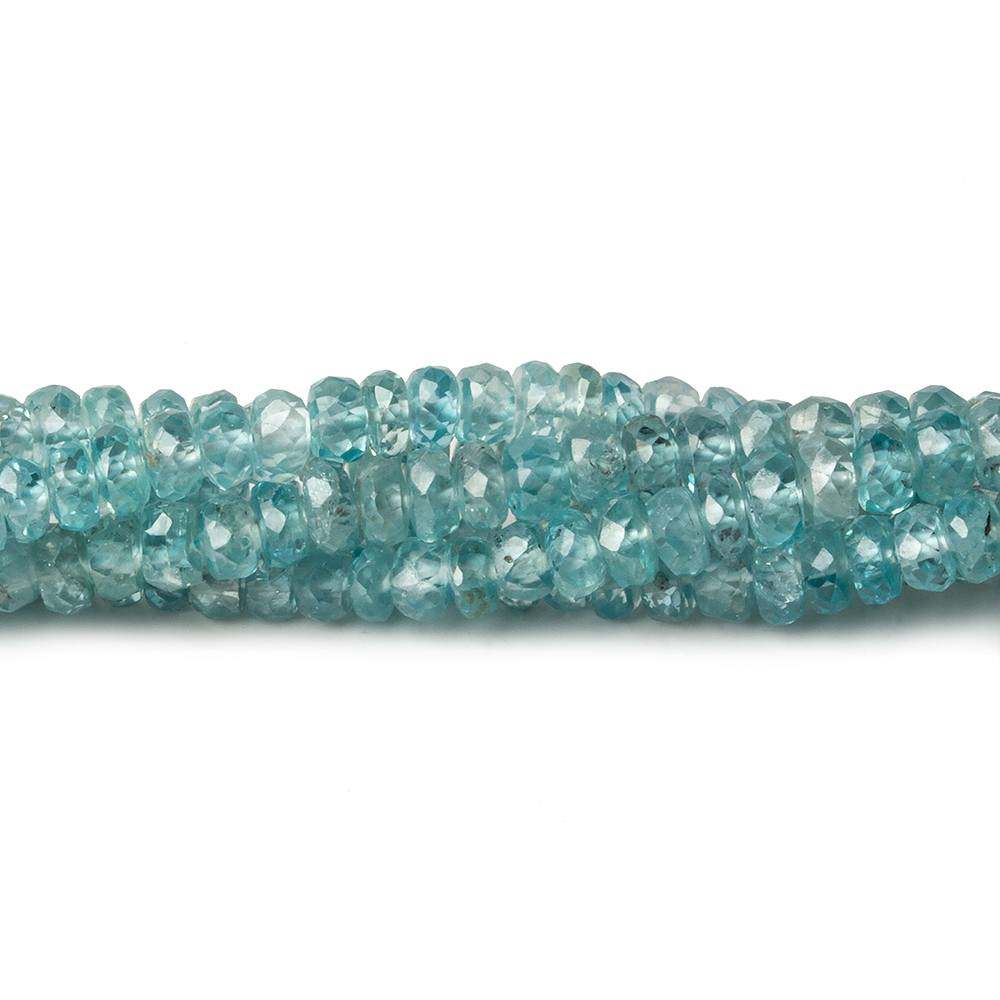 3.5-4mm Blue Zircon faceted rondelles 16 inch 155 beads A - Beadsofcambay.com