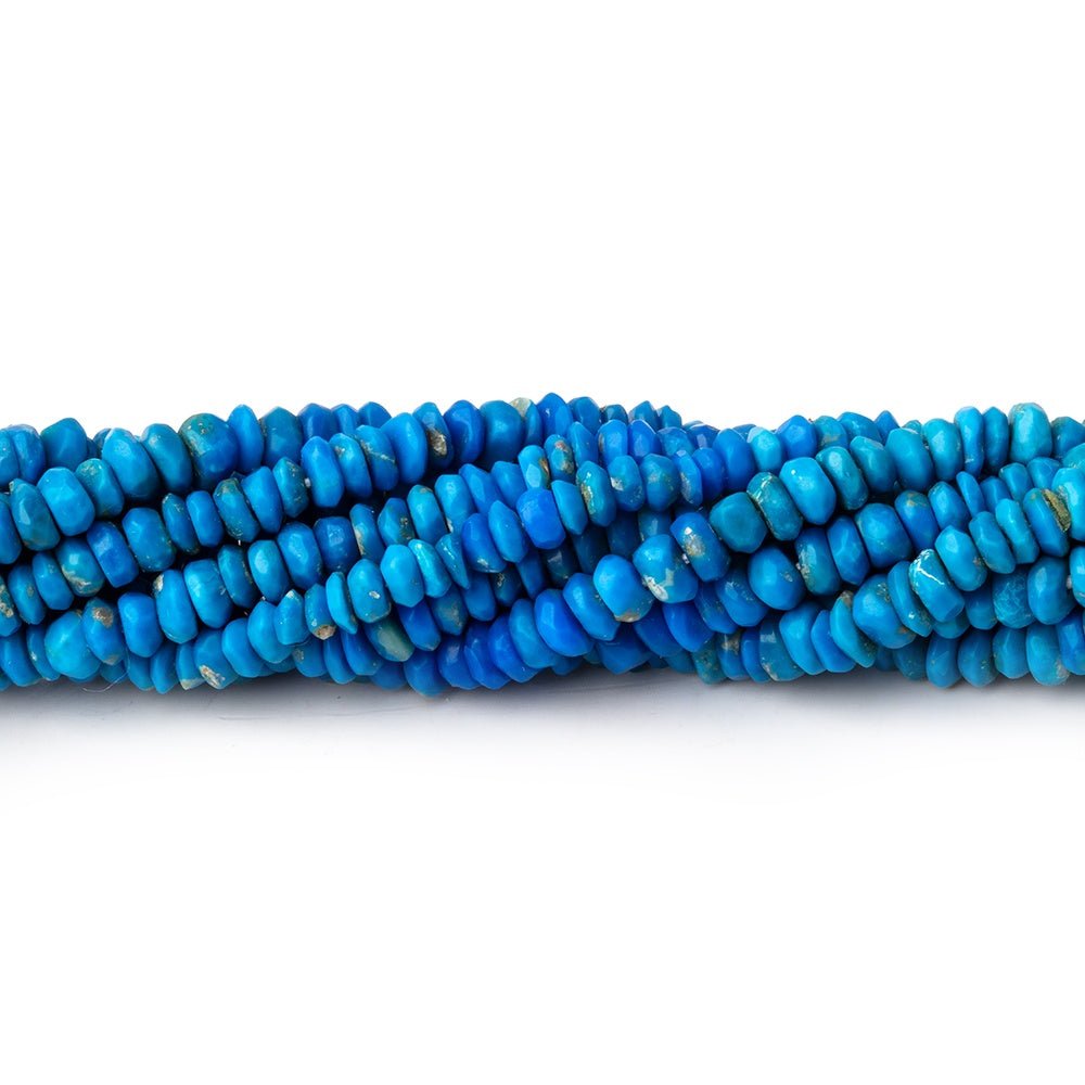 3.5-4mm Ceruleite Hand Faceted Rondelle Beads 12.5 inch 193 pieces - Beadsofcambay.com