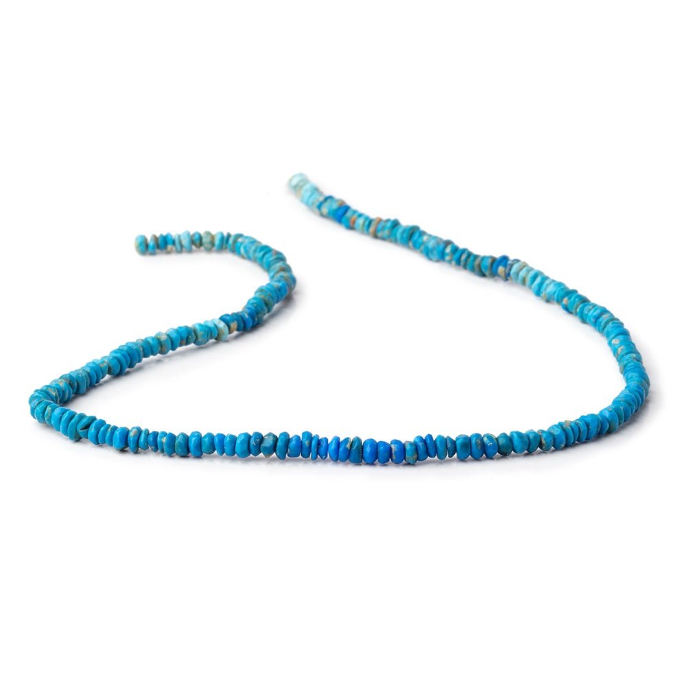 3.5-4mm Ceruleite Hand Faceted Rondelle Beads 12.5 inch 193 pieces - Beadsofcambay.com