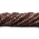 3.5-4mm Chocolate Moonstone faceted rondelle beads 13 inch 122 pieces - Beadsofcambay.com