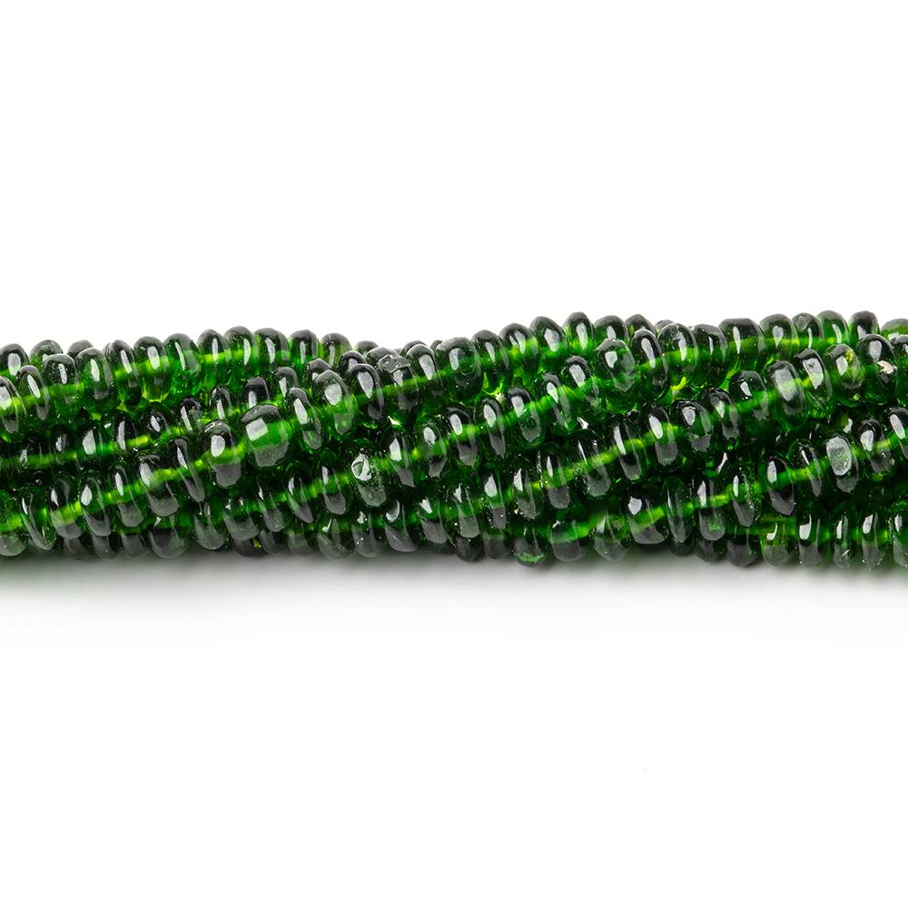 3.5-4mm Chrome Diopside Plain Rondelle Beads 18 inch 236 pieces AA Grade - Beadsofcambay.com