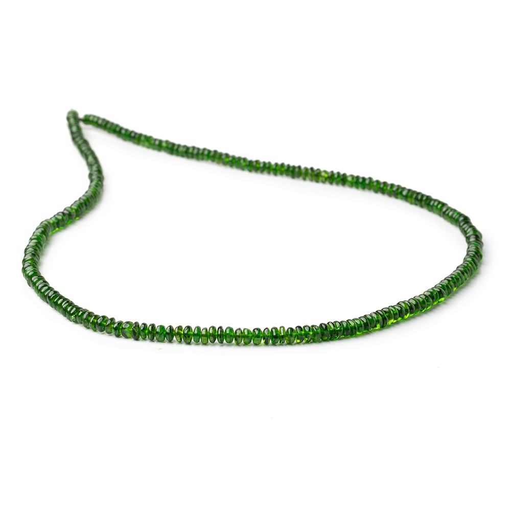 3.5-4mm Chrome Diopside Plain Rondelle Beads 18 inch 236 pieces AA Grade - Beadsofcambay.com