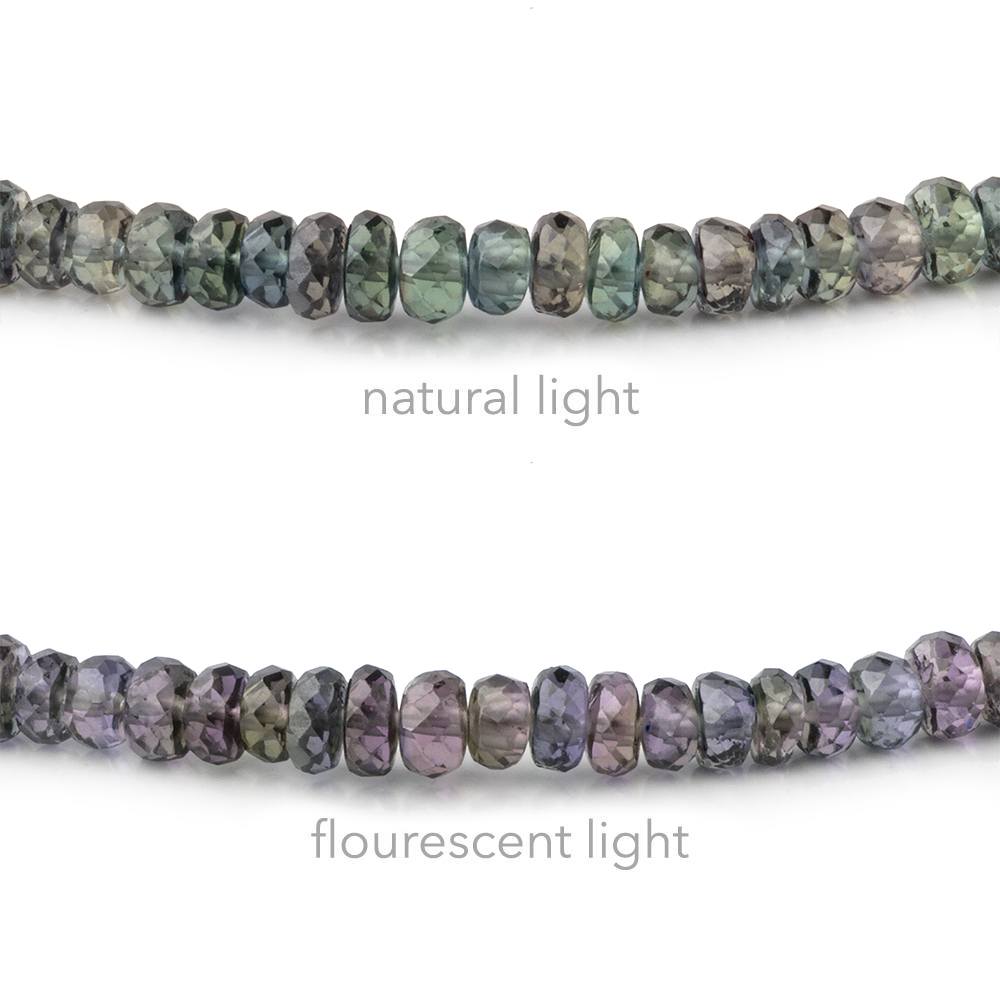 3.5-4mm Color Change Sapphire Faceted Rondelles 16.5 inch 213 Beads - Beadsofcambay.com