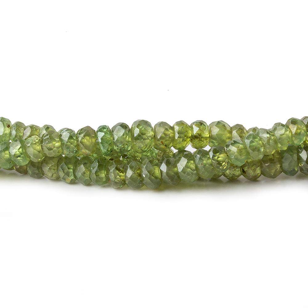 3.5-4mm Demantoid Garnet Faceted Rondelle 17 inch 220 pcs AA - Beadsofcambay.com