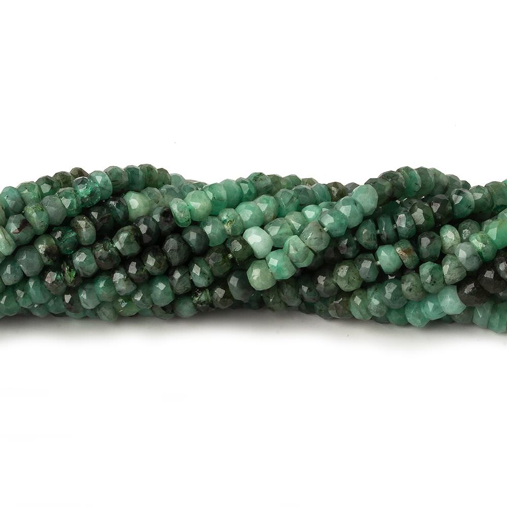 3.5-4mm Emerald faceted rondelle beads 13 inch 137 pieces - Beadsofcambay.com