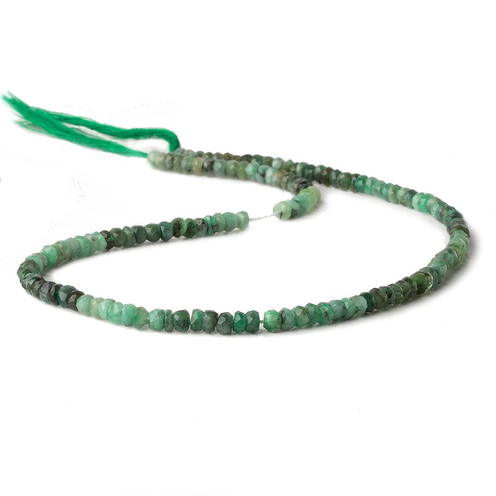 3.5-4mm Emerald faceted rondelle beads 13 inch 137 pieces - Beadsofcambay.com