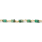 3.5-4mm Emerald faceted rondelle Trio Vermeil Chain by the foot 93 beads per - Beadsofcambay.com