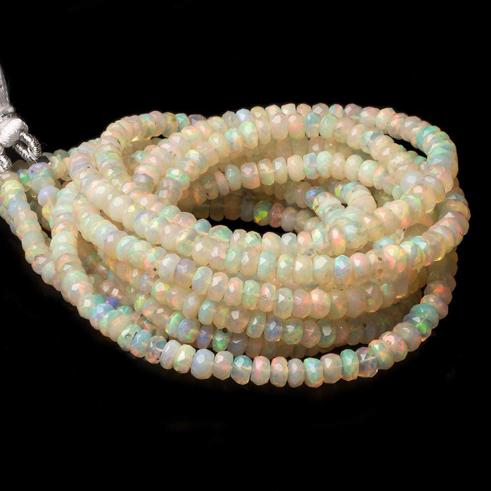 3.5 - 4mm Ethiopian Opal Faceted Rondelle Beads 18 inch 216 pieces - Beadsofcambay.com