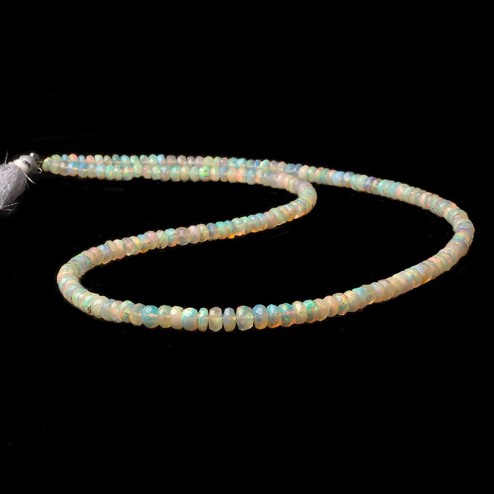 3.5 - 4mm Ethiopian Opal Faceted Rondelle Beads 18 inch 216 pieces - Beadsofcambay.com