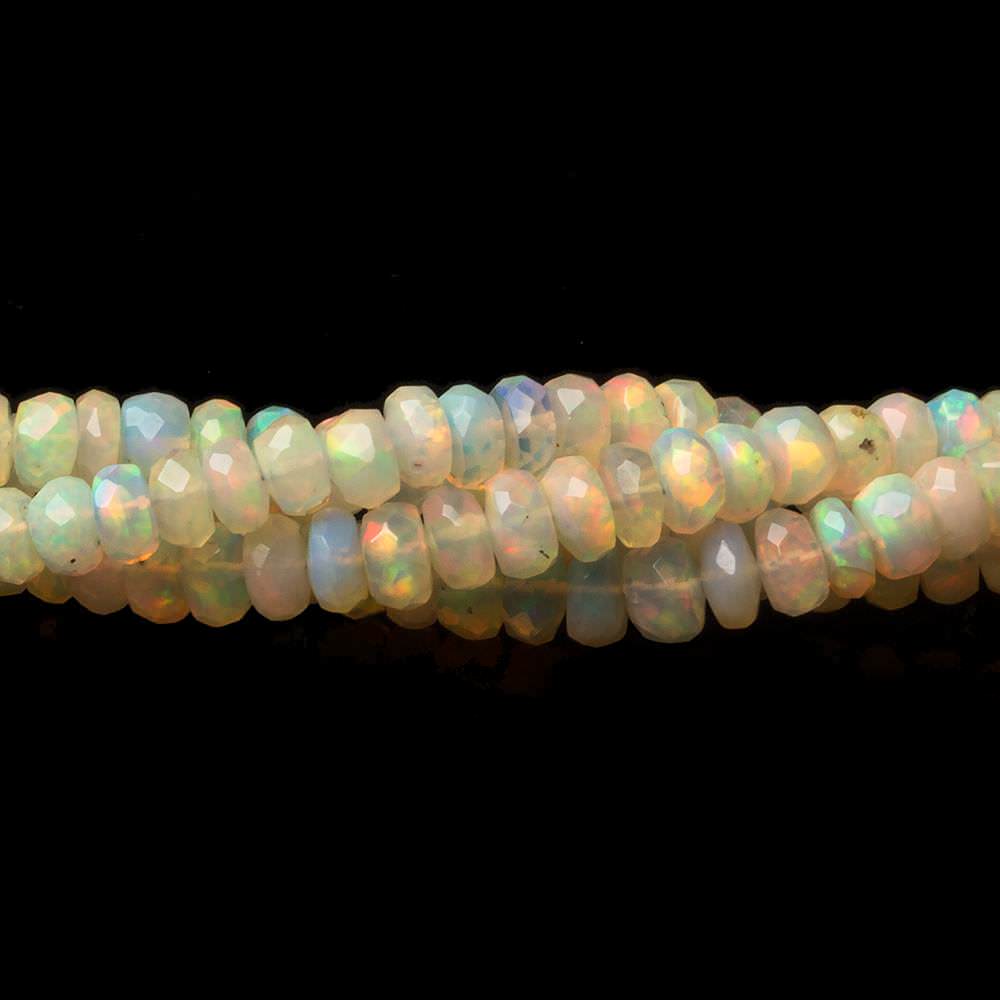 3.5 - 4mm Ethiopian Opal Faceted Rondelle Beads 18 inch 216 pieces - Beadsofcambay.com