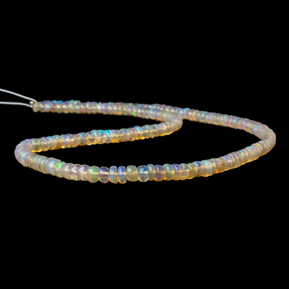 3.5-4mm Ethiopian Opal plain rondelle beads 16 inch 190 pieces AA - Beadsofcambay.com