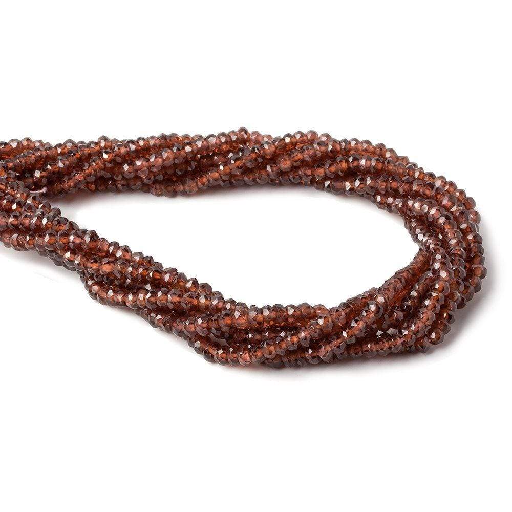 3.5-4mm Garnet Faceted Rondelle Beads 13 inch 150 pieces - Beadsofcambay.com
