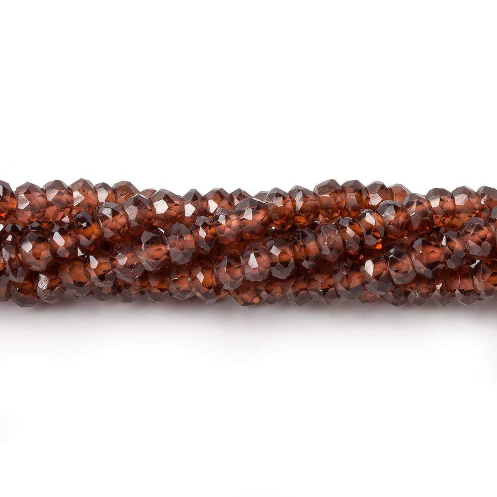 3.5-4mm Garnet Faceted Rondelle Beads 13 inch 150 pieces - Beadsofcambay.com