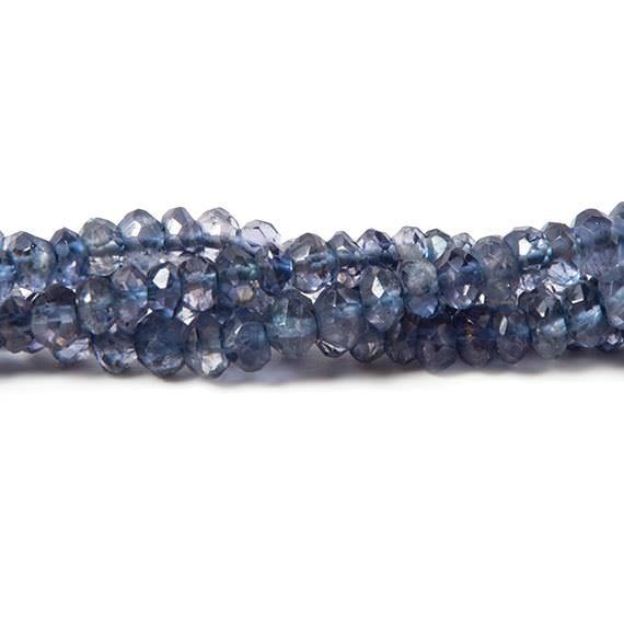 3.5-4mm Iolite Faceted Rondelle 14 inch 140 pieces - Beadsofcambay.com