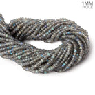 3.5-4mm Labradorite 1mm drill hole faceted rondelle Beads 12.5 inch 125 pieces - Beadsofcambay.com