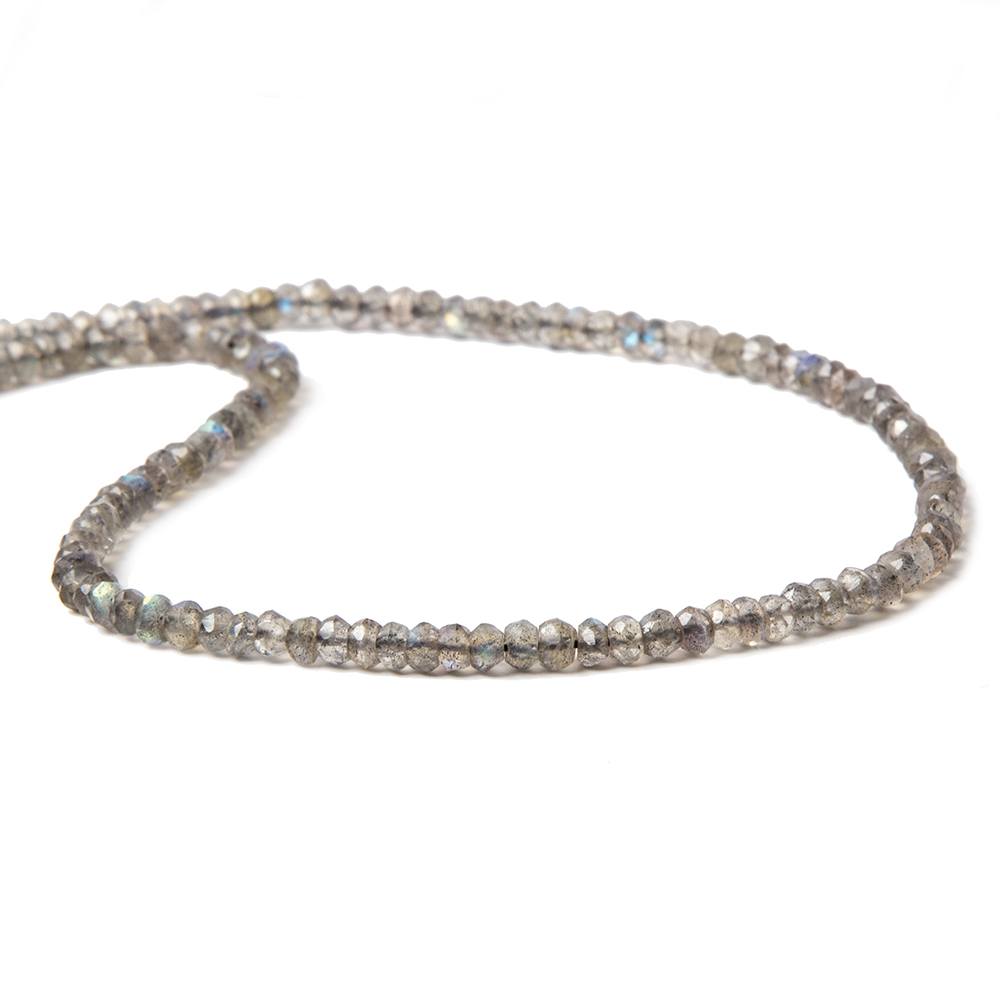 3.5-4mm Labradorite faceted rondelle beads 13 inch 133 pieces - Beadsofcambay.com