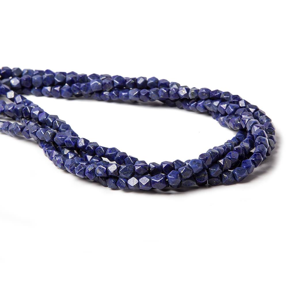 3.5-4mm Lapis Lazuli Faceted Nugget Beads 13.5 inch 85 pcs - Beadsofcambay.com