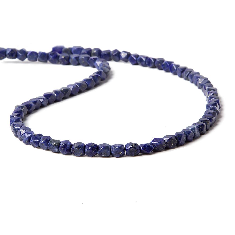3.5-4mm Lapis Lazuli Faceted Nugget Beads 13.5 inch 85 pcs - Beadsofcambay.com
