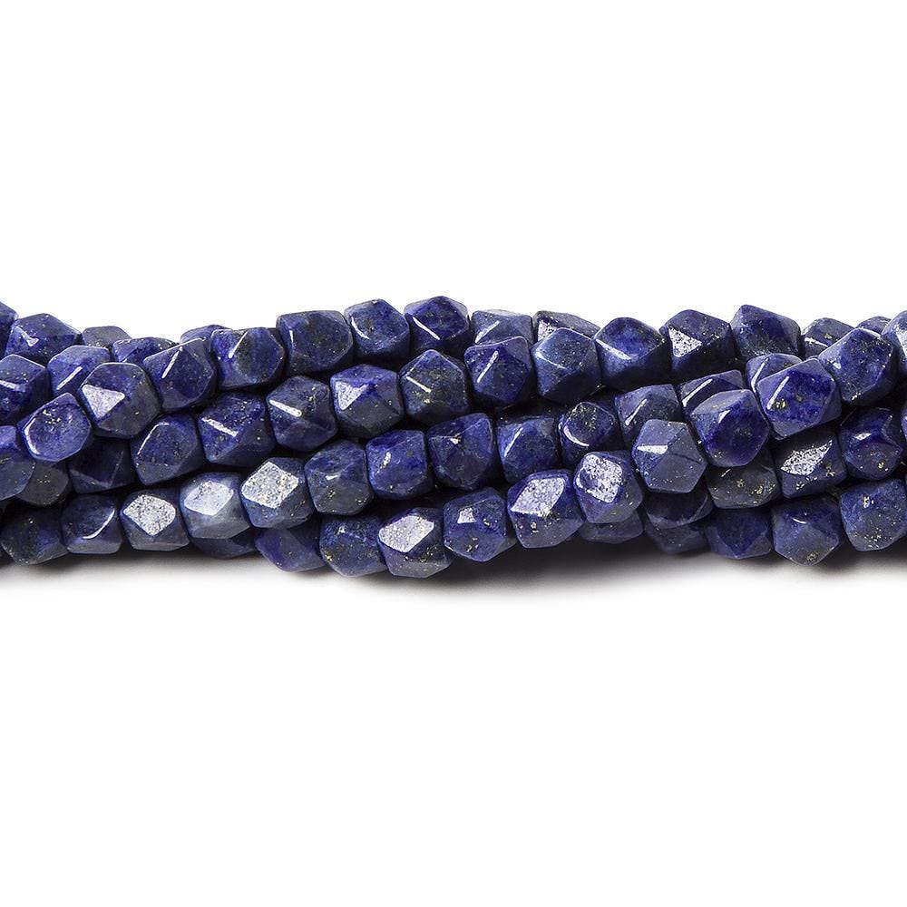 3.5-4mm Lapis Lazuli Faceted Nugget Beads 13.5 inch 85 pcs - Beadsofcambay.com