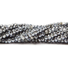 3.5-4mm Metallic Bluish Silver plated Pyrite faceted rondelle Beads 104 pcs - Beadsofcambay.com