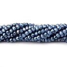 3.5-4mm Metallic Cadet Blue plated Pyrite faceted rondelle Beads 104 pcs - Beadsofcambay.com