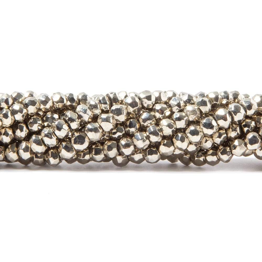 3.5-4mm Metallic Champagne plated Pyrite faceted rondelle Beads 103 pcs - Beadsofcambay.com