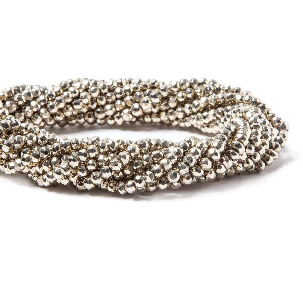 3.5-4mm Metallic Champagne plated Pyrite faceted rondelle Beads 103 pcs - Beadsofcambay.com