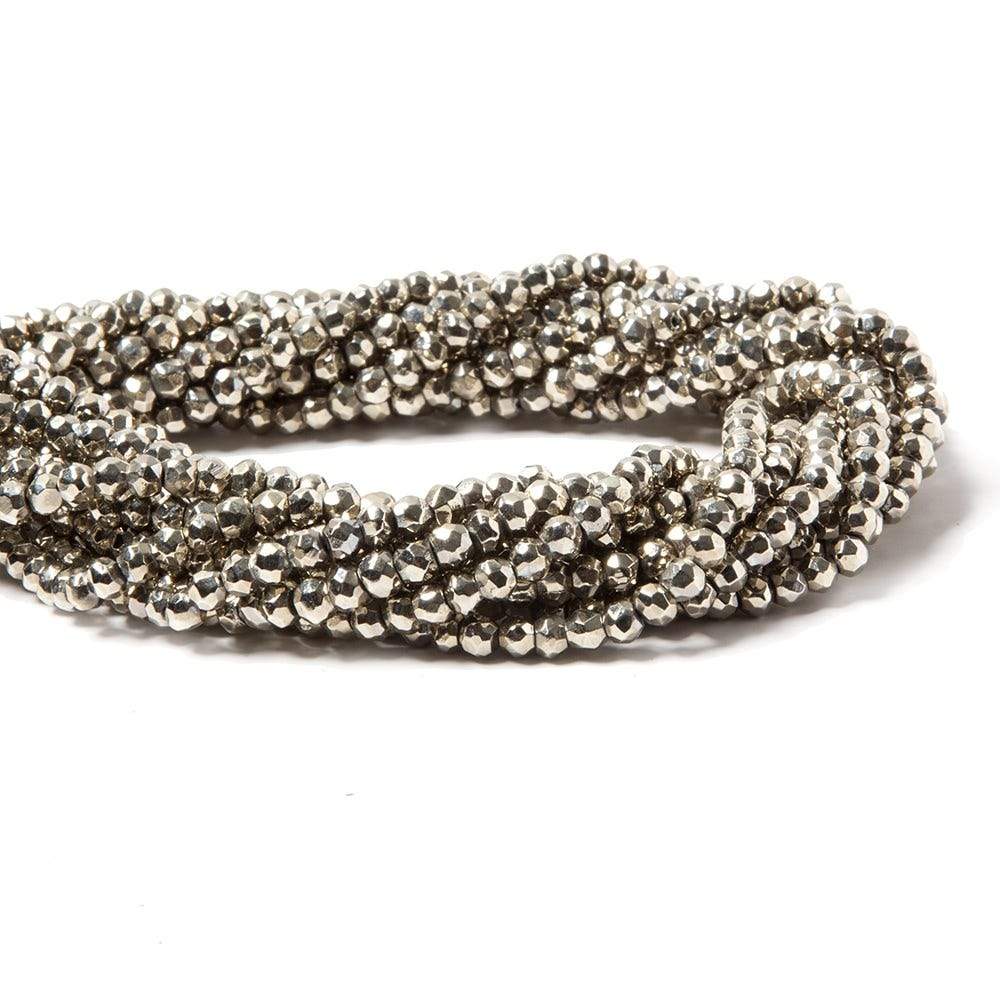 3.5-4mm Metallic Dark Champagne plated Pyrite faceted rondelle Beads 106 pcs - Beadsofcambay.com