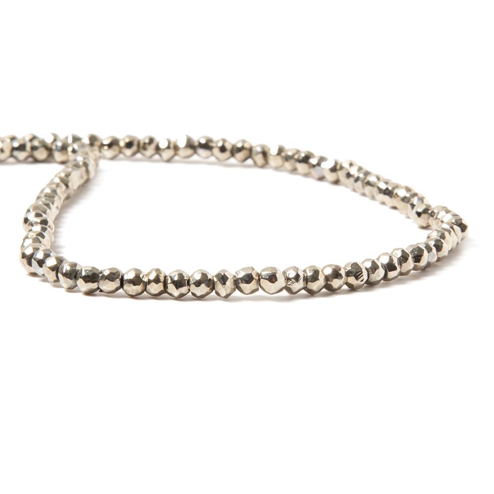 3.5-4mm Metallic Dark Champagne plated Pyrite faceted rondelle Beads 106 pcs - Beadsofcambay.com