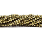 3.5-4mm Metallic Gold plated Pyrite faceted rondelle Beads 13 inch 118 pcs - Beadsofcambay.com