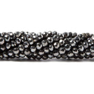 3.5-4mm Metallic Smoky Grey plated Pyrite faceted rondelle Beads 102 pcs - Beadsofcambay.com