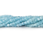 3.5-4mm Milky Aquamarine micro faceted cubes 12.5 inch 80 pieces A - Beadsofcambay.com