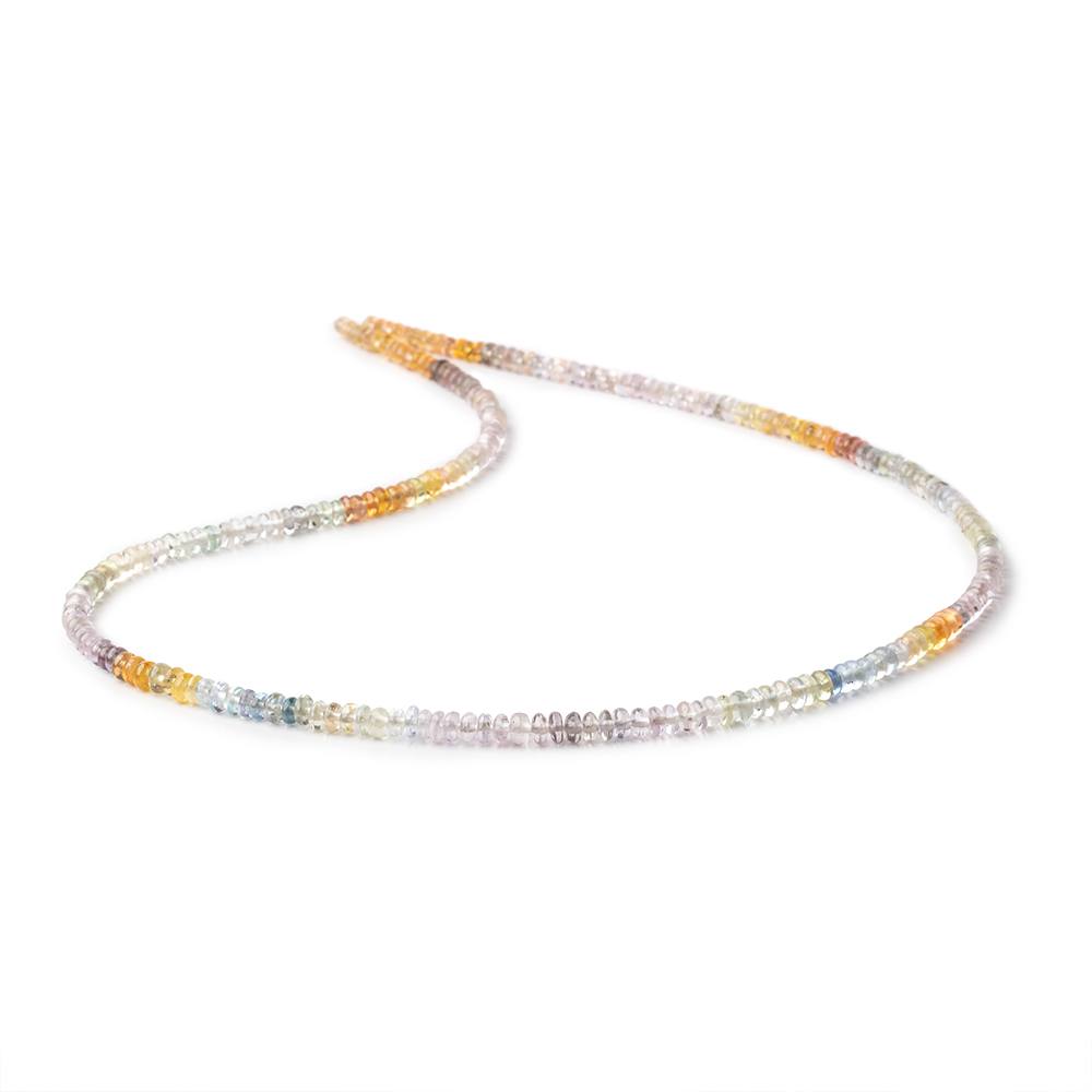 3.5-4mm Multi Color Sapphire Plain Rondelle Beads 18 inch 245 pieces AAA - Beadsofcambay.com