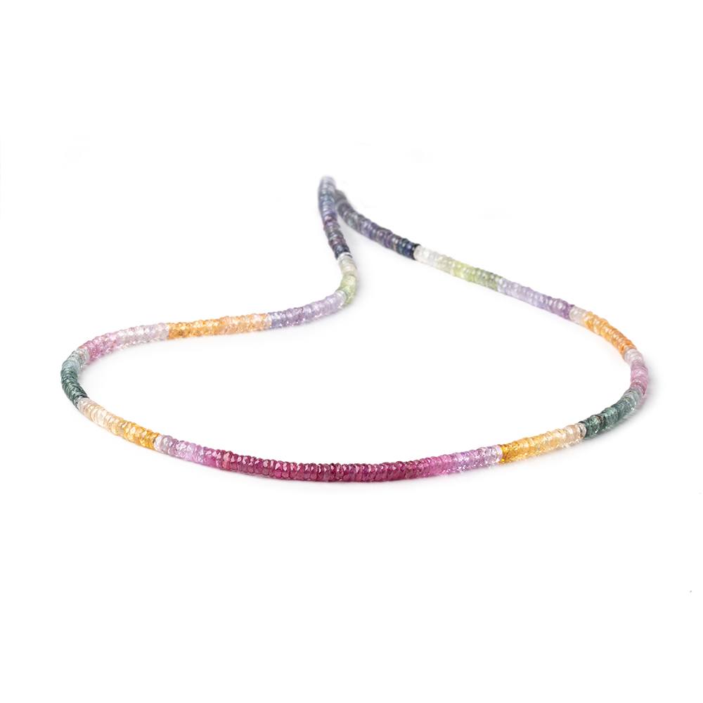 3.5-4mm Multi Color Sapphire & Ruby Faceted Heshi Beads 17 inch 300 pieces - Beadsofcambay.com