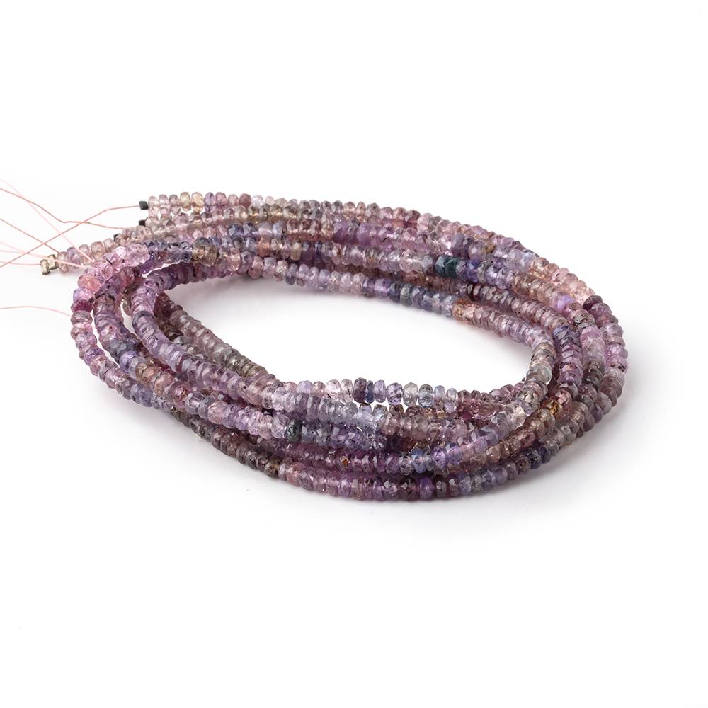 3.5-4mm Multi Color Spinel Faceted Rondelle Beads 16 inch 190 pieces - Beadsofcambay.com