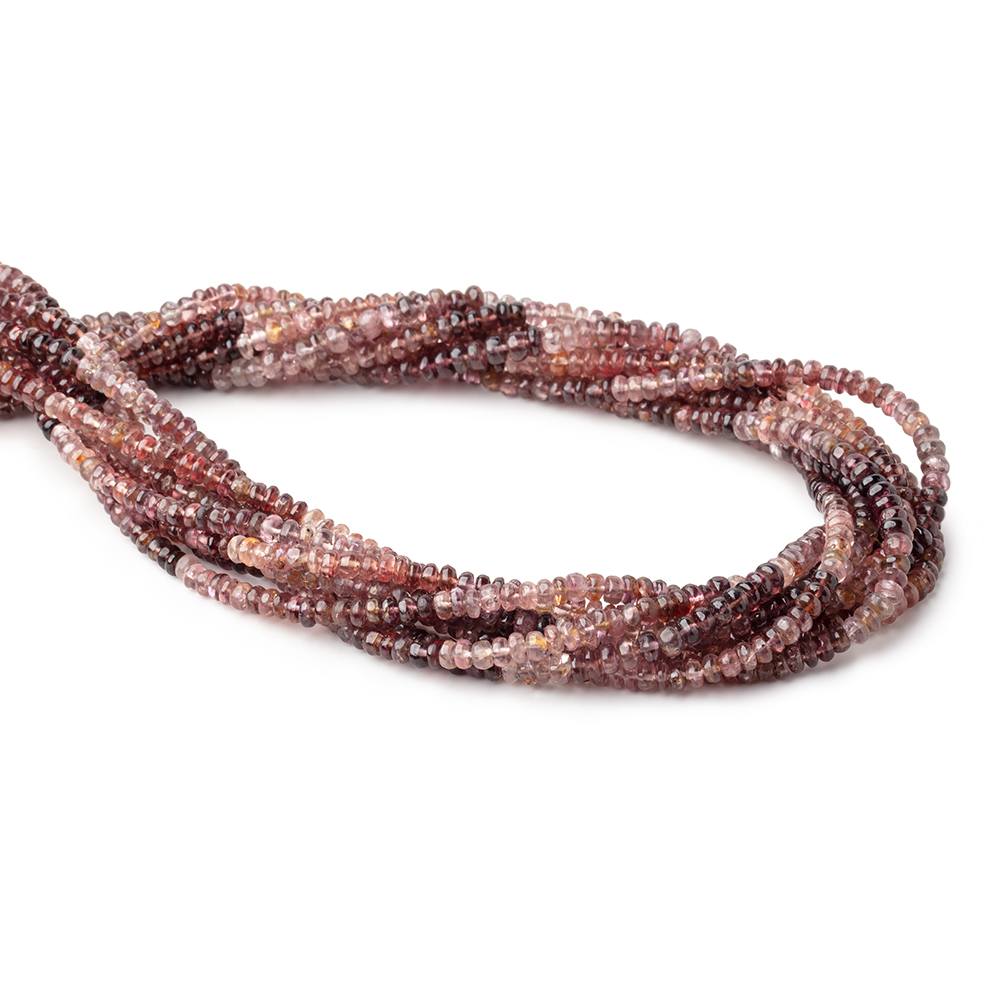 3.5-4mm Multi Color Spinel Plain Rondelle Beads 16 inch 180 pieces - Beadsofcambay.com