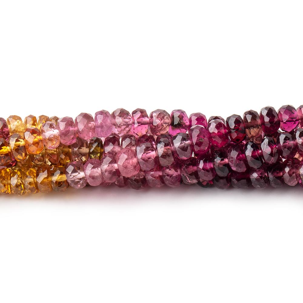 3.5-4mm Multi Color Tourmaline Faceted Rondelle Beads 18 inch 190 pieces AAA - Beadsofcambay.com