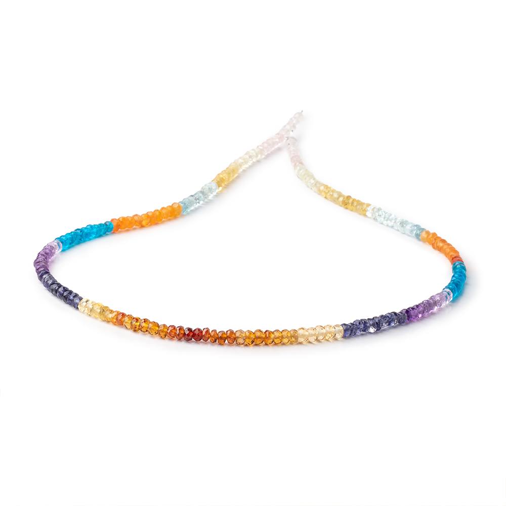 3.5-4mm Multi Gemstone Faceted Rondelle Beads 18 inch 200 pieces AA - Beadsofcambay.com