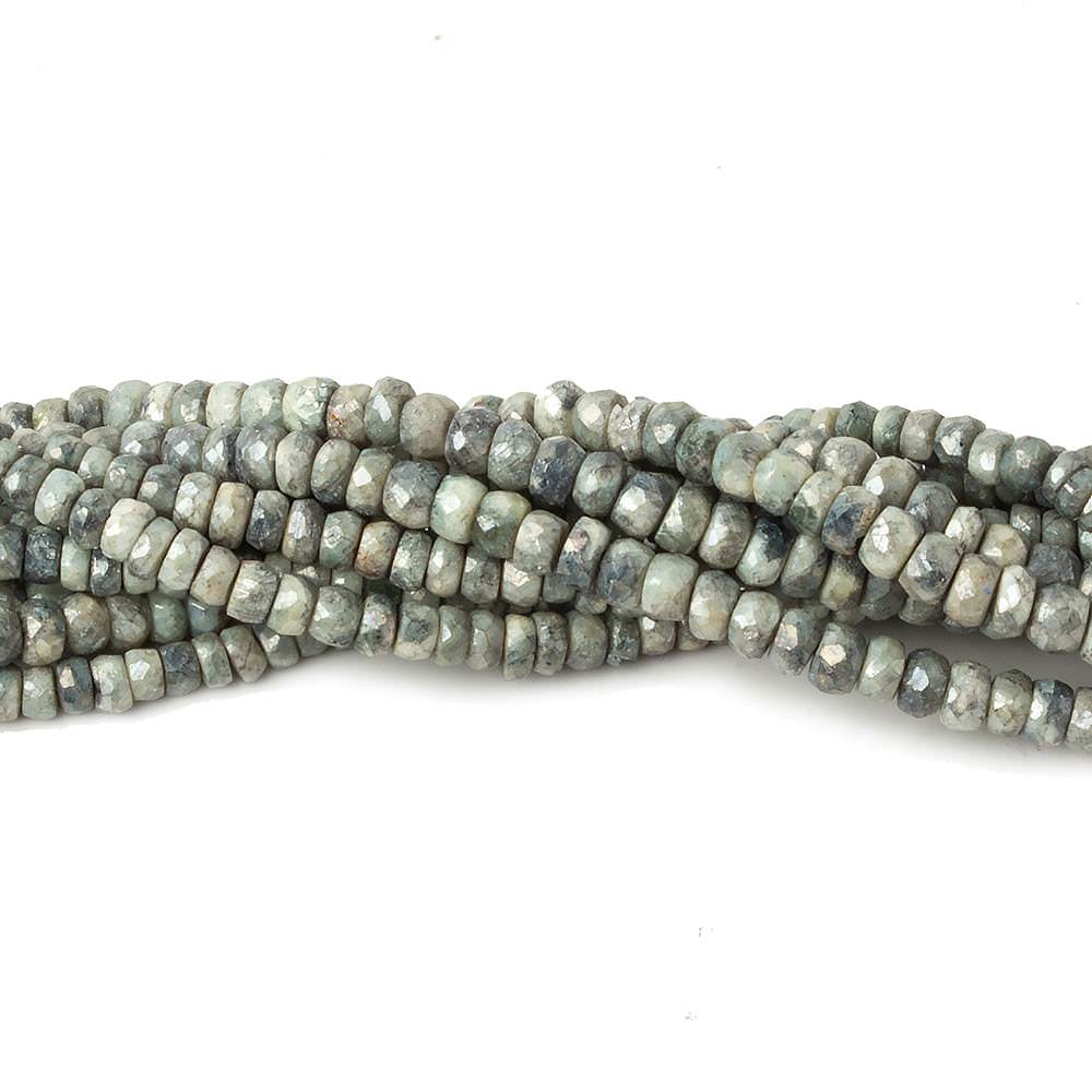 3.5-4mm Mystic Cat's Eye Green Quartz faceted rondelles 16 inch 135 pieces - Beadsofcambay.com