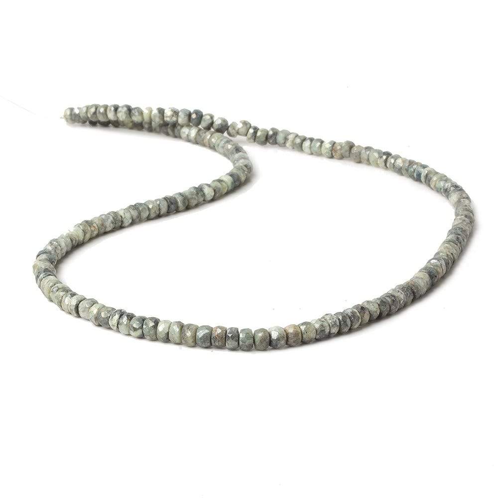 3.5-4mm Mystic Cat's Eye Green Quartz faceted rondelles 16 inch 135 pieces - Beadsofcambay.com