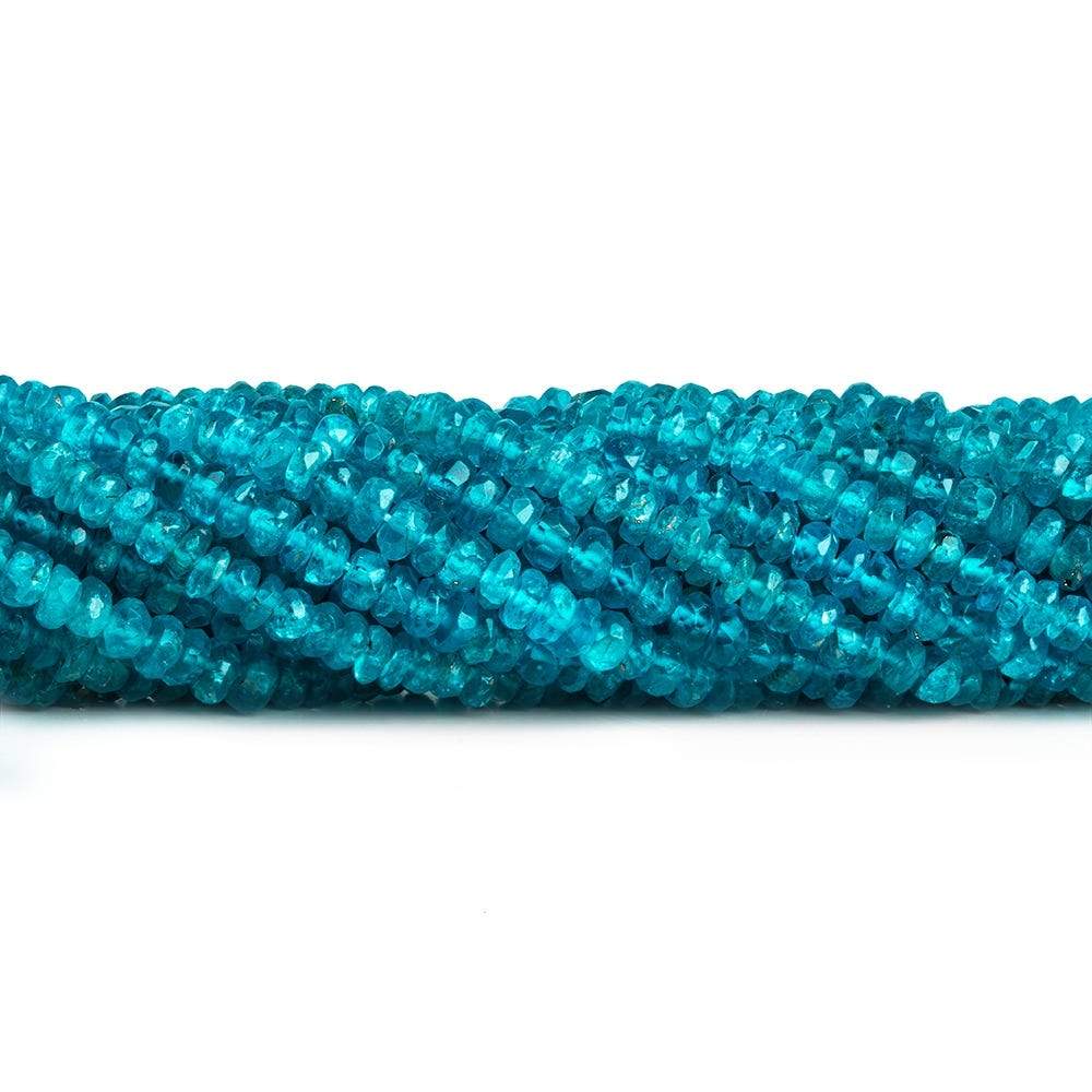 3.5-4mm Neon Apatite Faceted Rondelle 14 inch 171 pieces - Beadsofcambay.com