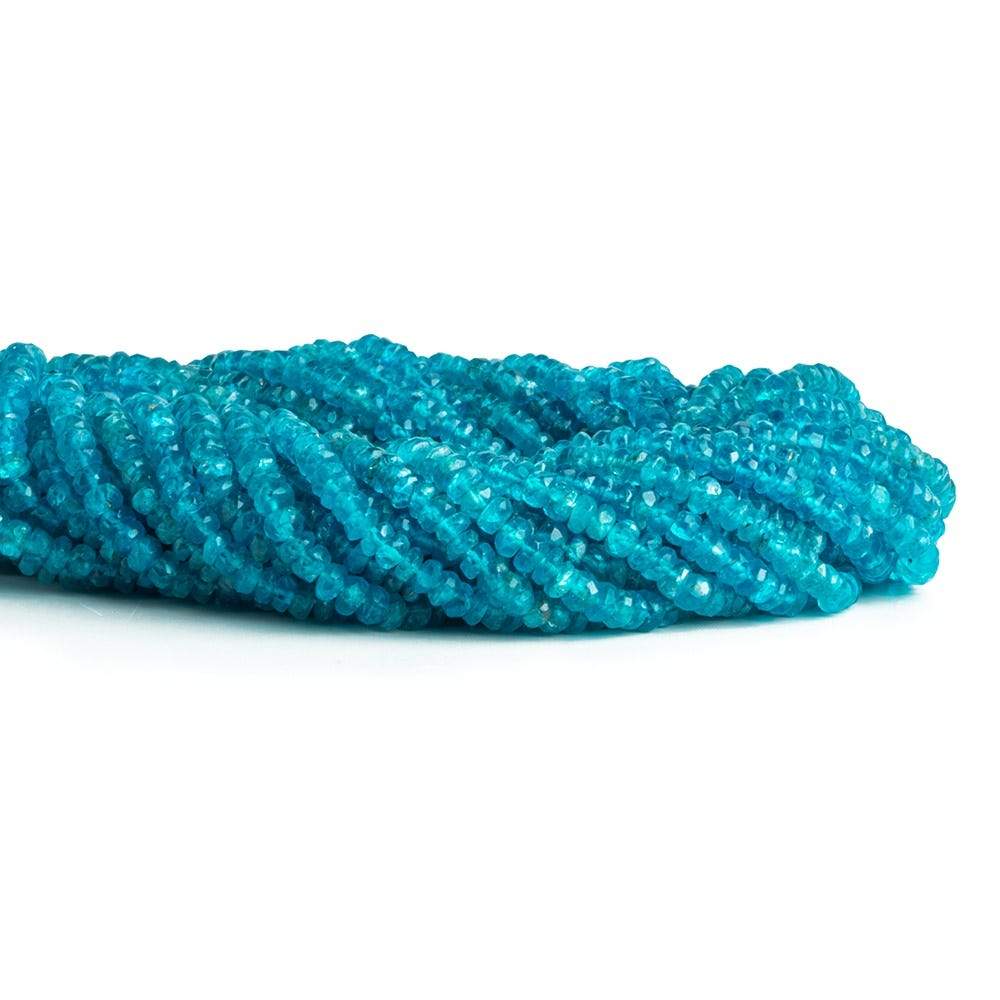 3.5-4mm Neon Apatite Faceted Rondelle 14 inch 171 pieces - Beadsofcambay.com