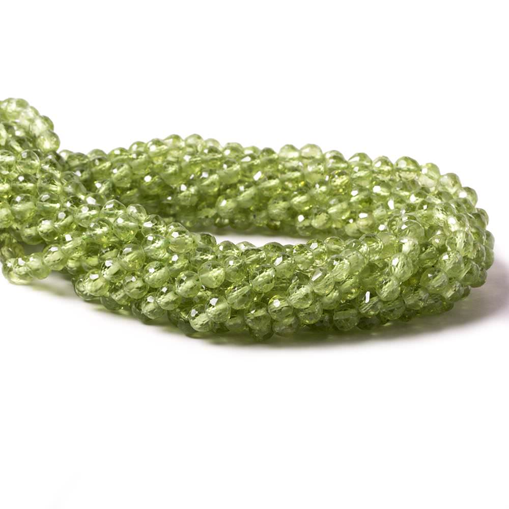 3.5-4mm Peridot Faceted Round Beads 13 inch 93 pieces - Beadsofcambay.com