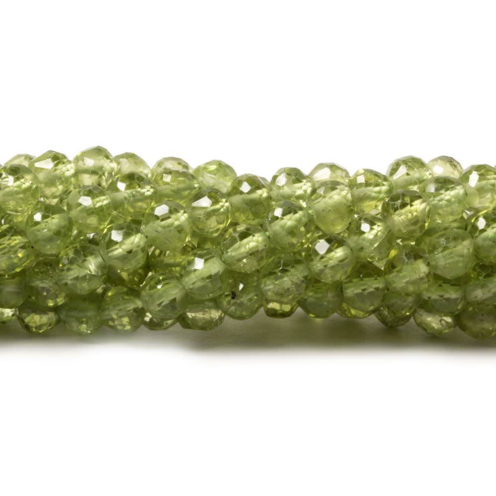 3.5-4mm Peridot Faceted Round Beads 13 inch 93 pieces - Beadsofcambay.com
