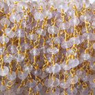 3.5-4mm Pink Amethyst faceted rondelle Gold plated Chain by the foot 36 pieces - Beadsofcambay.com
