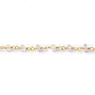 3.5-4mm Pink Amethyst faceted rondelle Gold plated Chain by the foot 36 pieces - Beadsofcambay.com
