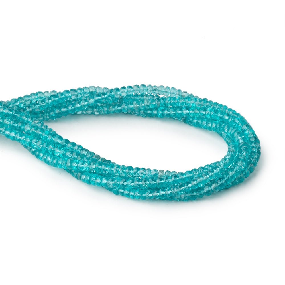 3.5-4mm Pool Blue Apatite Faceted Rondelle Beads 16 inch 155 pieces AAA - Beadsofcambay.com