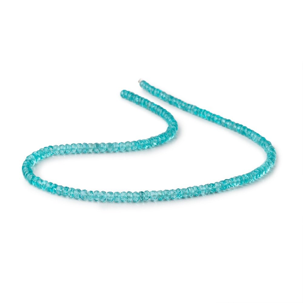 3.5-4mm Pool Blue Apatite Faceted Rondelle Beads 16 inch 155 pieces AAA - Beadsofcambay.com